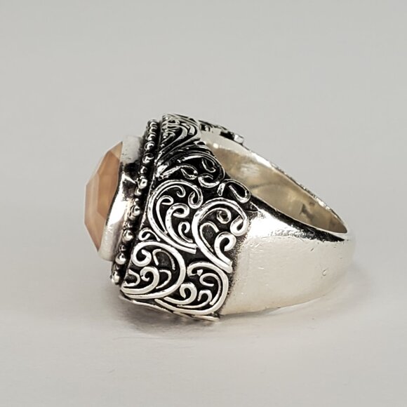 Lori Bonn Rose Quartz Sterling Silver Ring, Size 6.25 - Picture 7 of 8